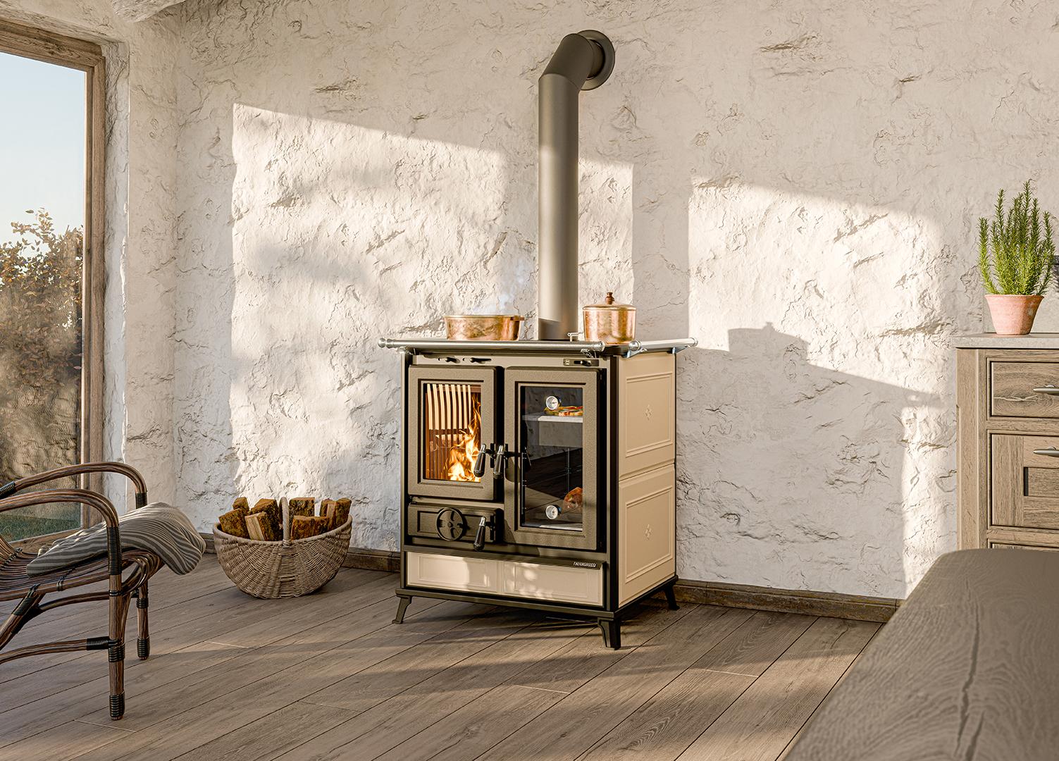 Kominek z płaszczem wodnym LUCY PW 20 kW melissa maiolica e - Kominek z płaszczem wodnym LUCY PW 20 kW